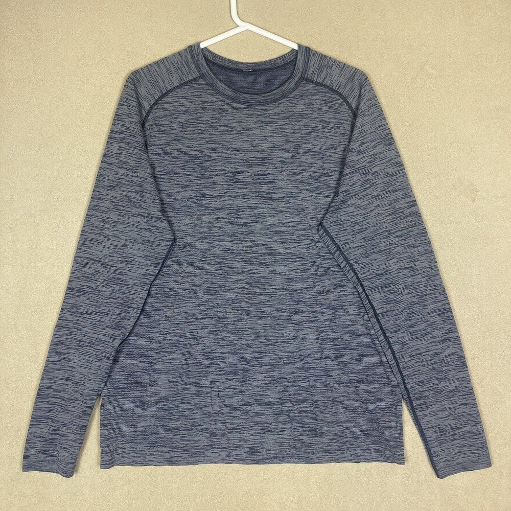Lululemon Athletic Top Adult Extra Large Gray Space Dye Logo Lightweight Mens